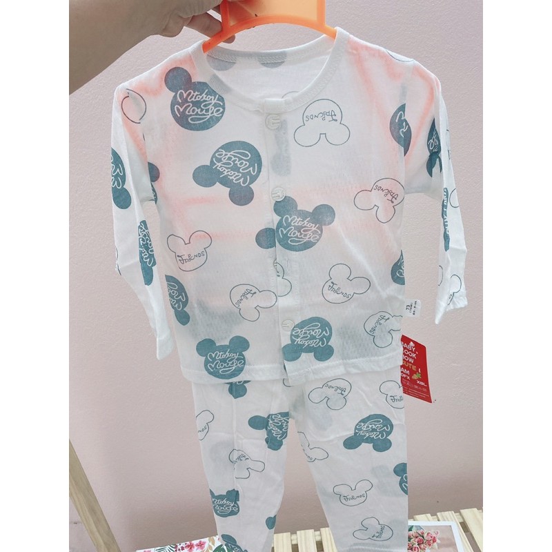 Bộ Dài Tay Chất Thông Hơi Mặc Mát Cho Bé Nằm Ngủ Điều Hoà Mùa Hè size1-5 tuổi