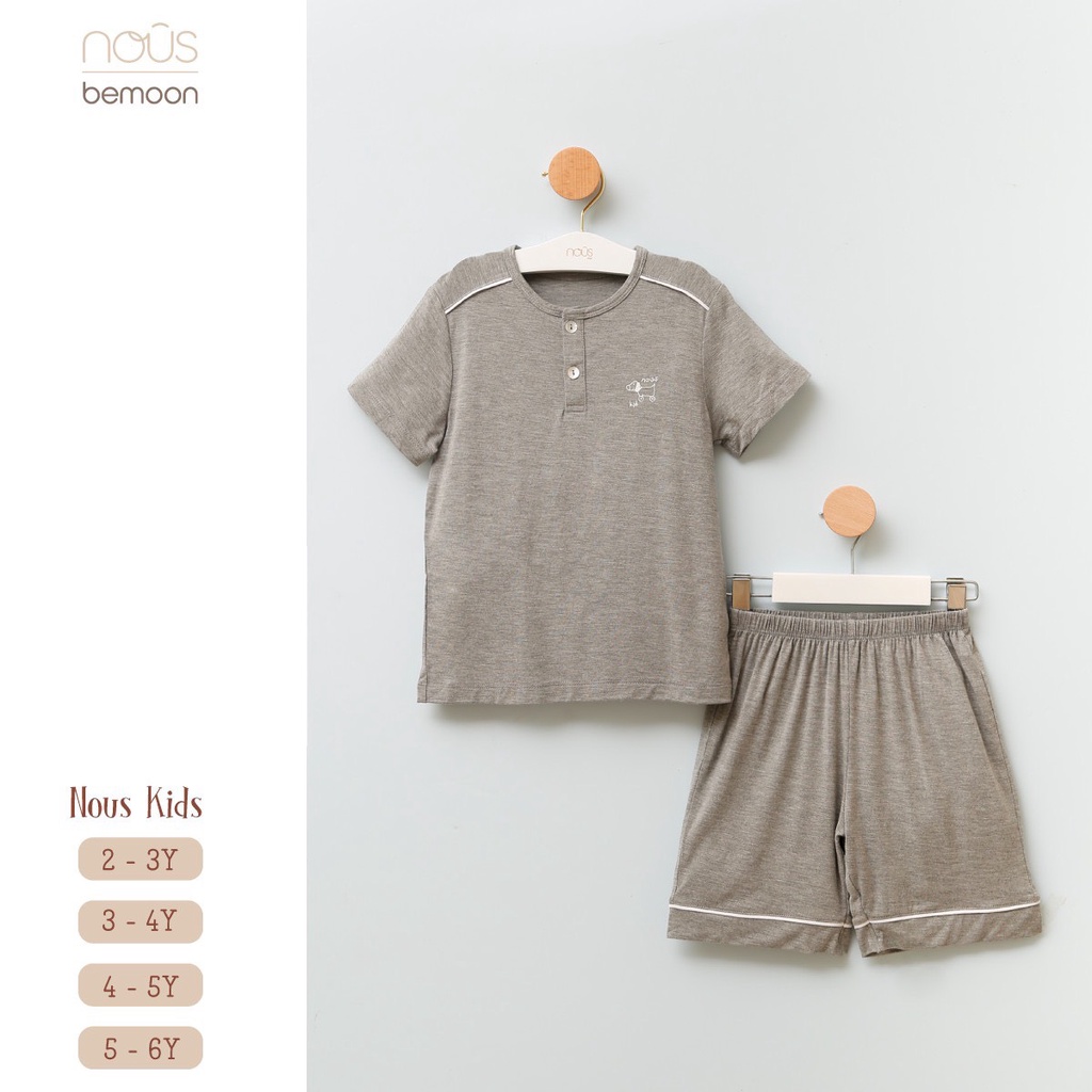 Bộ cộc tay bé trai Nous kids ghi nhạt
