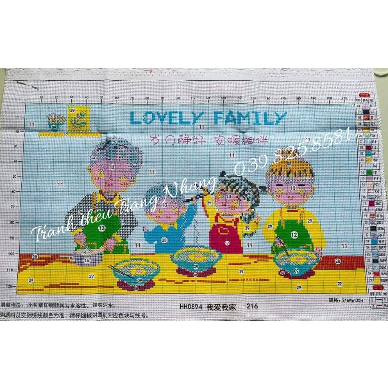 Tranh thêu chữ thập Hạnh Phúc gia đình HH0894 40x60cm