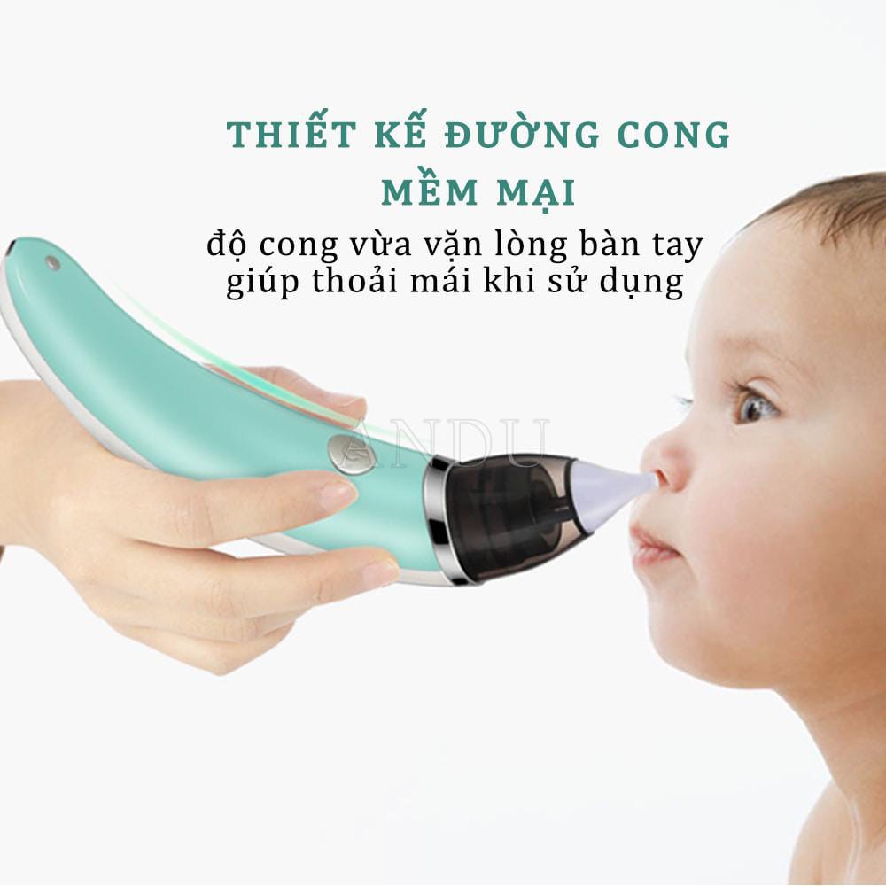 Máy Hút Mũi Đầu Mềm, Dụng Cụ Hút Mũi Cầm Tay Thông Minh Pin Sạc Cho Bé