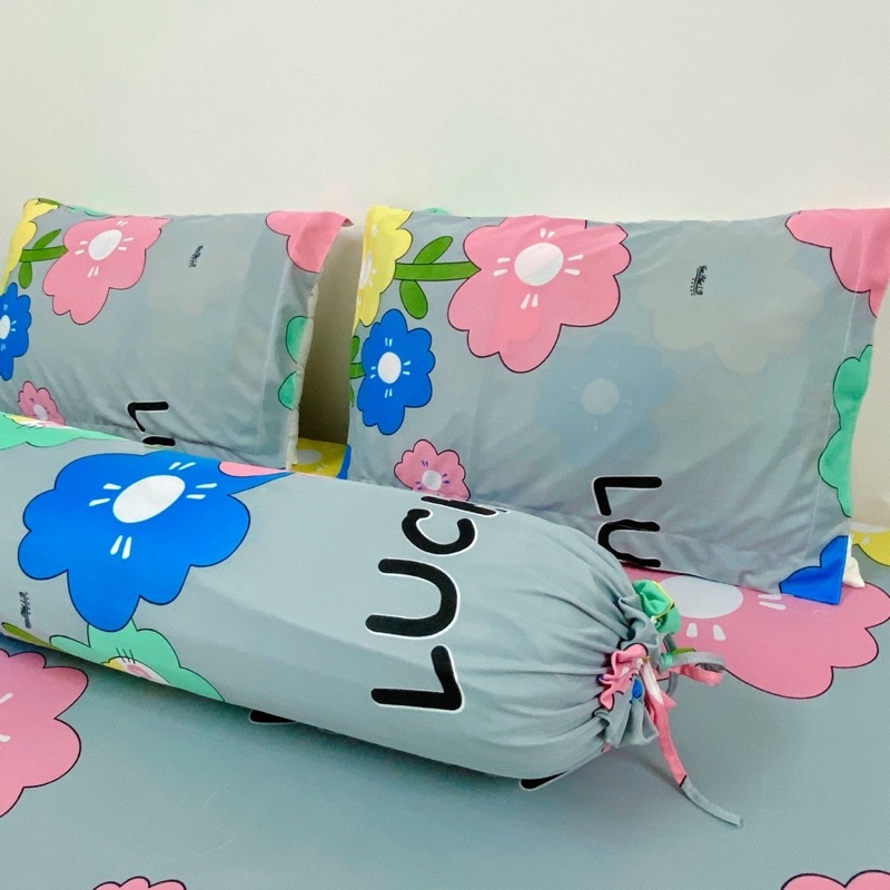 Bộ ga và vỏ gối thun mẫu bông hoa