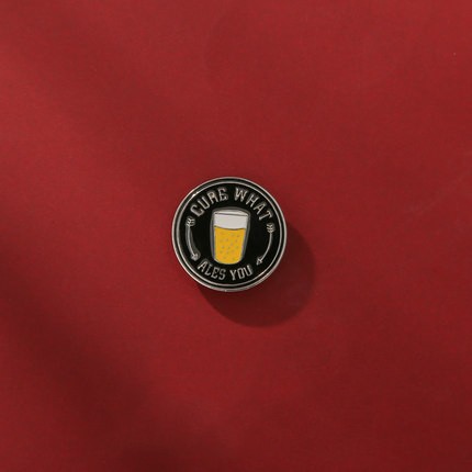 Pin cài áo huy hiệu ly cafe/ ly beer - GC388