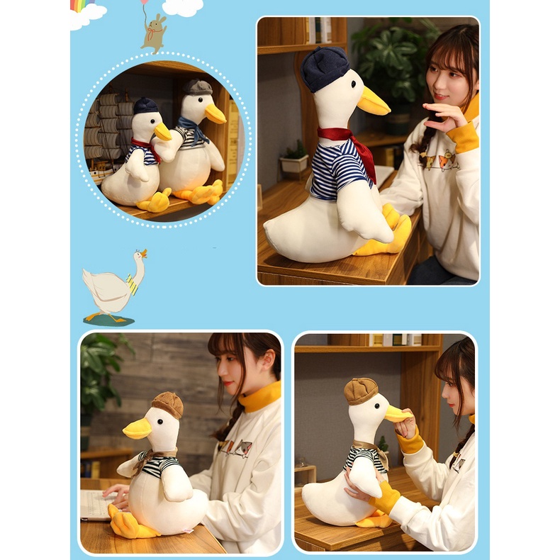 Thú Nhồi Bông Hình Chú Vịt Hoạt Hình Đáng Yêu Cartoon Animal Duck Painter Plush Doll Đồ chơi nhồi bông đồ chơi mềm dễ thương Đồ chơi mềm mại Quà tặng sinh nhật cho trẻ em