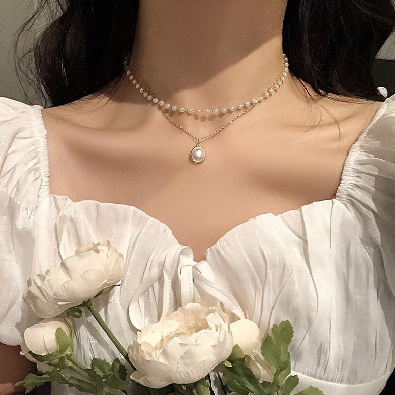 [Mã FASHIONCB231 hoàn tối đa 30K xu đơn 99K] Dây Chuyền Hợp Kim Đính Ngọc Trai Giả Xinh Xắn 💕 Trang sức 💕 Vòng cổ | WebRaoVat - webraovat.net.vn