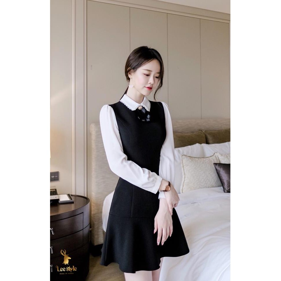 Đầm Xòe Cổ Trụ Cột Nơ Hàng Thiết Kế Thời Trang Esther Fashion | BigBuy360 - bigbuy360.vn