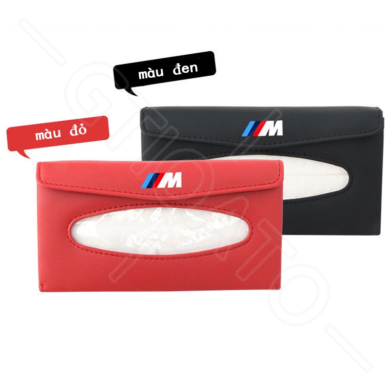 GTIOATO Cho BMW M Hộp Đựng Khăn Giấy Ô Tô Tấm Che Nắng Ô Tô Da HộP ĐựNg GiấY TrêN Xe Ô Tô HộP ĐựNg GiấY ĂN TrêN Ô Tô Hộp Khăn Giấy Ô Tô Trang Trí NộI ThấT Ô Tô Cho BMW X4 E46 E90 F30 F10 1 X2 8 118I 320i M4 E60 218i X5 M3 318i X7