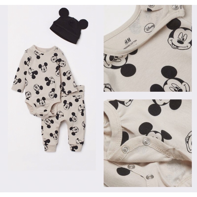 Set gồm 3 chi tiết mickey có mũ yêu săn sale Uk/ Us sz 6-9m