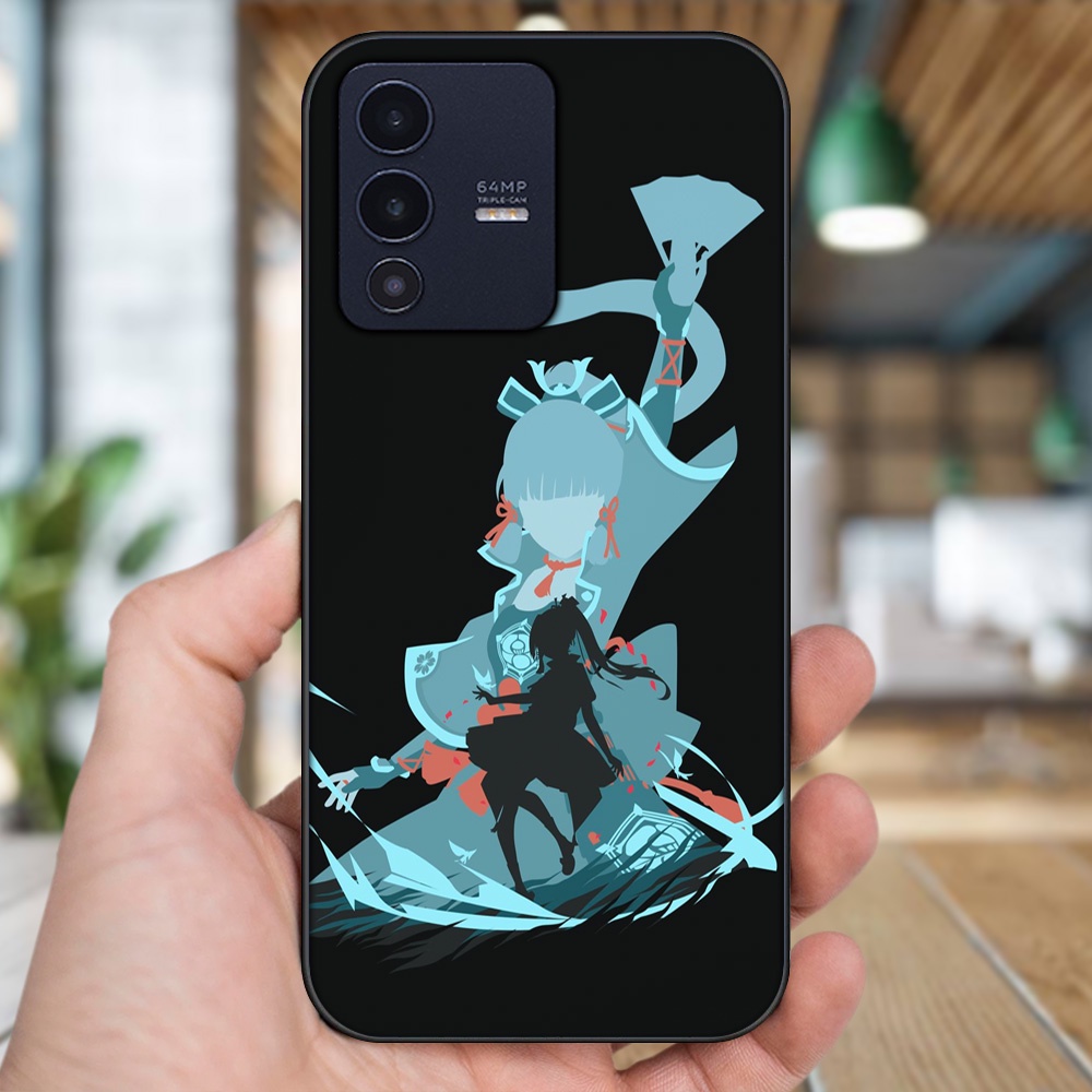 Ốp lưng Vivo V23 5G viền đen in hình Ayaka Genshin Impact
