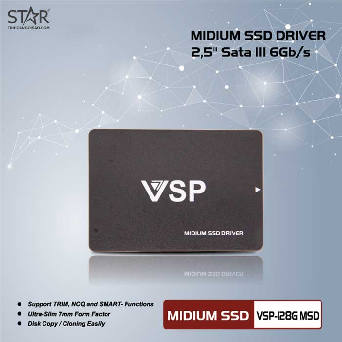 Ổ cứng SSD 128G VSP Sata III 6Gb/s MLC (VSP-128G MSD)