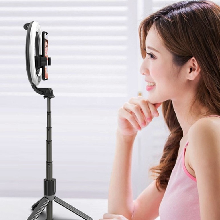 Gậy selfie L07 kiêm giá đỡ hỗ trợ Live stream tích hợp vòng đèn Led rực rỡ | BigBuy360 - bigbuy360.vn