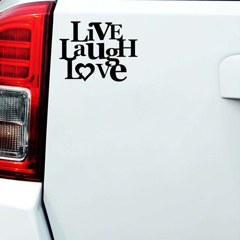 Đề can vinyl Live Laugh Love 14cm x 10.7cm chống thấm nước cá tính trang trí xe hơi