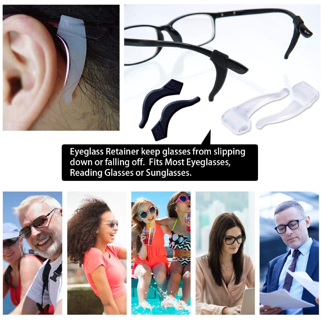 Set 5 Cặp Đệm Mũi / Mắt Kính Bằng Silicon Mềm Tự Dính Thoải Mái Chống Trượt