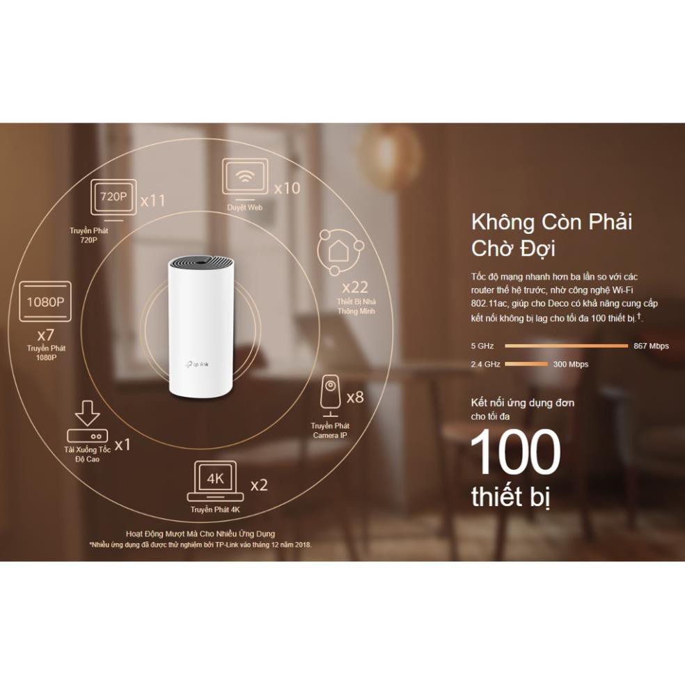 TP-Link AC1200  Hệ thống Wifi Mesh cho Gia đình cho độ phủ wifi tuyệt vời - Deco M4(3-pack)/E4(3-pack)- Hàng Chính Hãng | BigBuy360 - bigbuy360.vn