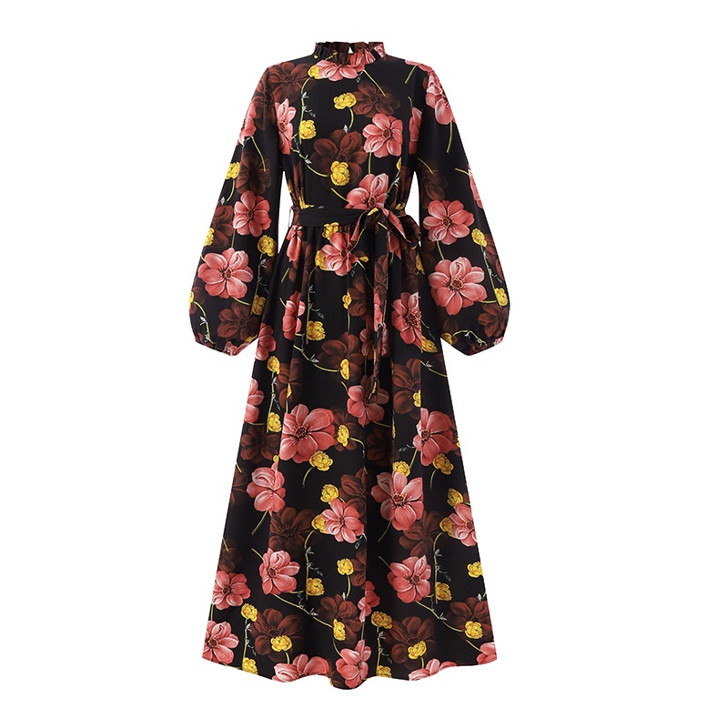 Đầm ZANZEA cho nữ tay dài in hoa phong cách châu Âu cổ điển