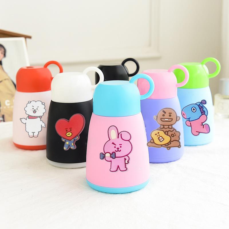 Bình nước pastel army BSNI1 300ml giữ nhiệt thuỷ tinh bọc nhựa bình đựng sữa chai đựng súp