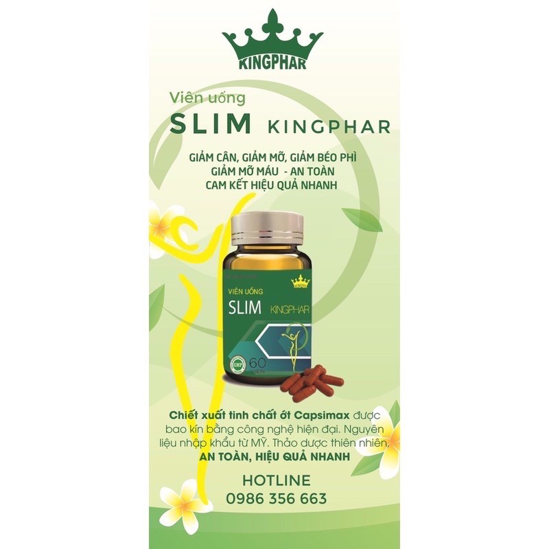 VIÊN UỐNG GIẢM CÂN SLIM KINGPHAR ( lọ 60 viên)