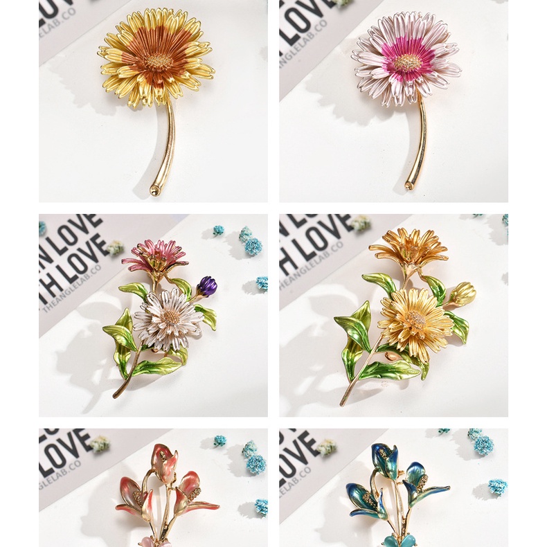 Ghim CàI ÁO HìNh Hoa HướNg Dương ĐíNh Kim Cương Giả ThờI Trang Cho Nữ