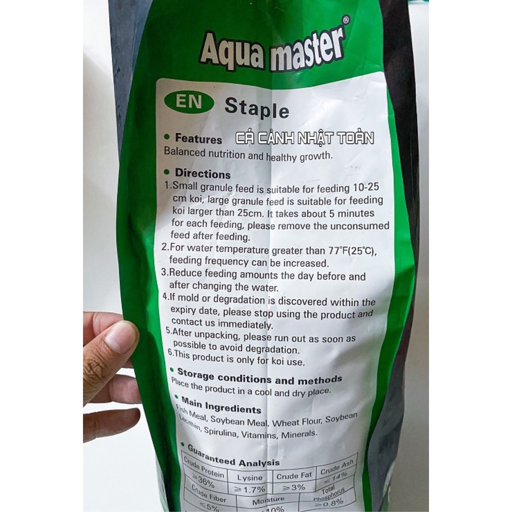 AQUAMASTER STAPLE THỨC ĂN CÁ CHÉP KOI TÚI 5KG