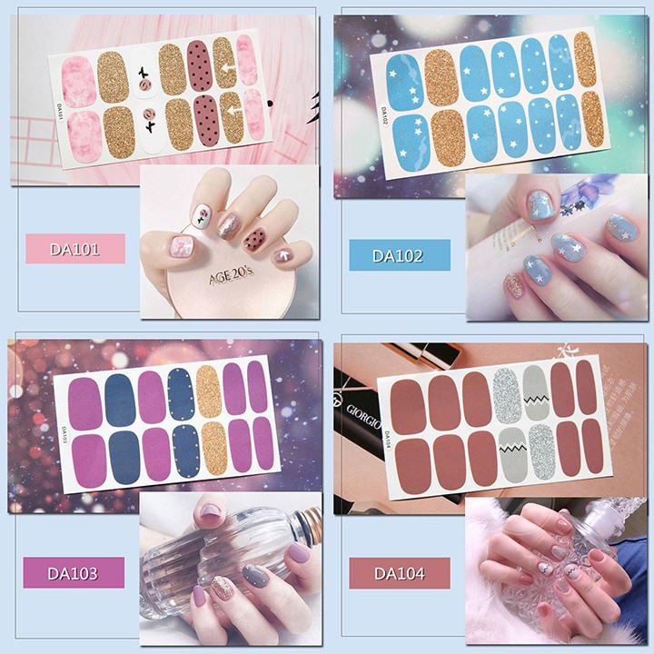 Nail Wraps Set Dán móng tay 14 miếng nhiều mẫu DA101-120