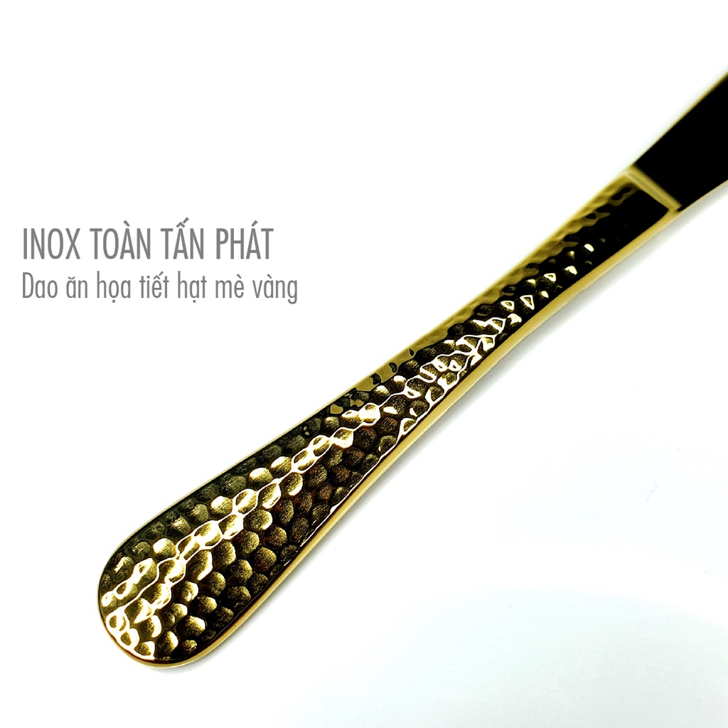 Dao Ăn Inox Họa Tiết Hạt Mè Vàng - Inox 304