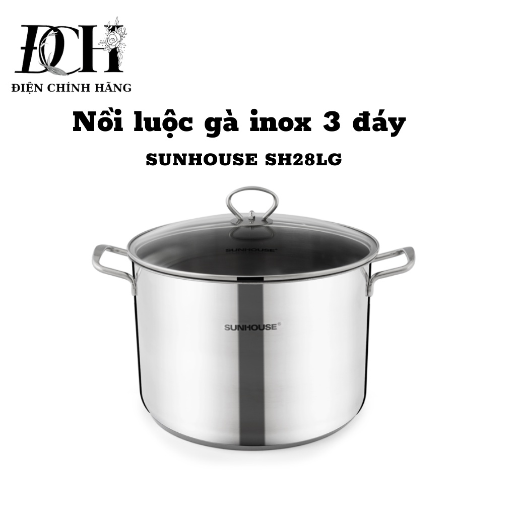 Nồi luộc gà SUNHOUSE inox 3 đáy SH28LG
