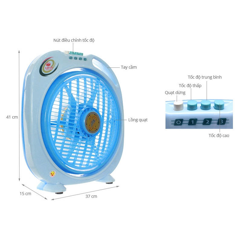 Quạt hộp Lifan HV-138 36W mát êm dịu, công suất 36W, tự động chuyển hướng
