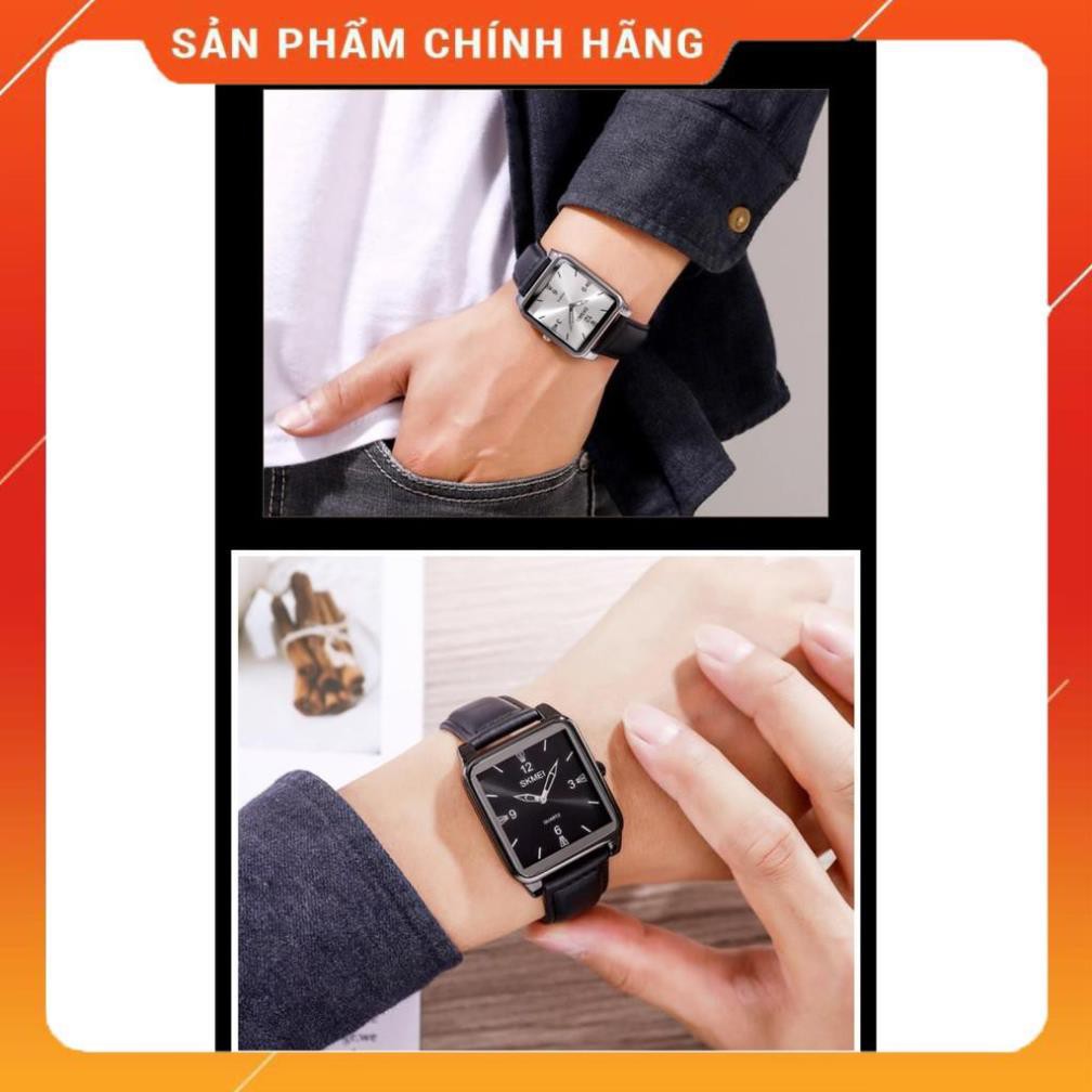 Hàng Cao Cấp -  Đồng hồ- NAM- Skmei mặt vuông 1603 viền vàng đen-Nhật bản  - lỗi 1 đổi 1 | BigBuy360 - bigbuy360.vn