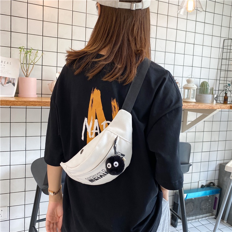 Túi Đeo Chéo Ngực Vải Canvas Thời Trang Cá Tính Trẻ Trung