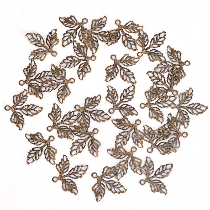 Bộ 100 Chiếc Lá Kim Loại Dùng Làm Đồ Thủ Công