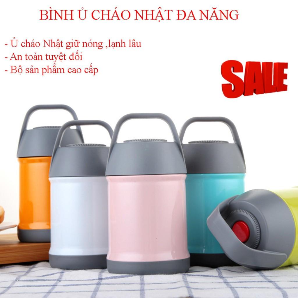 Ca đựng cháo, canh súp cho trẻ em, người lớn có nắp chống tràn tuyệt đối, Bình giữ nóng, giữ lạnh 450ml 2 lớp cách nhiệt