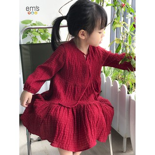 Váy bé gái boho dập nhăn