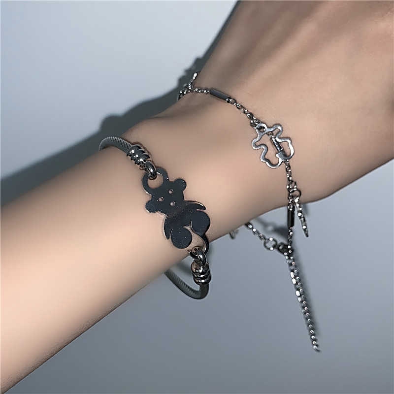 Vòng Tay Mạ Bạc Hình Gấu Xinh Xắn Cho Nữ