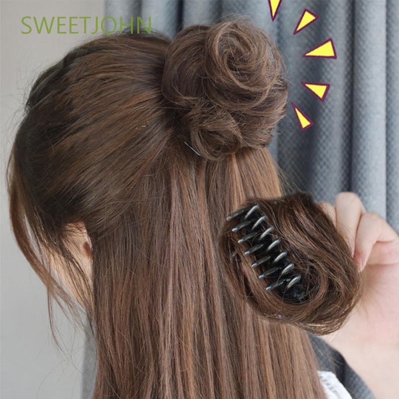 Tóc giả nữ 🌸 ngoạm búi tóc xoăn rối nhỏ xinh