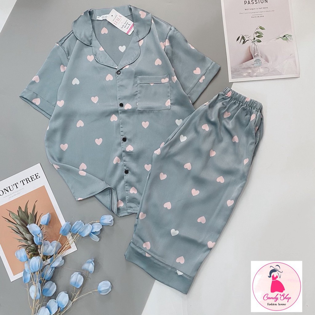 [Ảnh + VideoThật] Đồ Bộ Pijama LỤA SATIN LOẠI 1 Size 40-65kg áo cộc Quần lửng thấm hút mồ hôi | BigBuy360 - bigbuy360.vn
