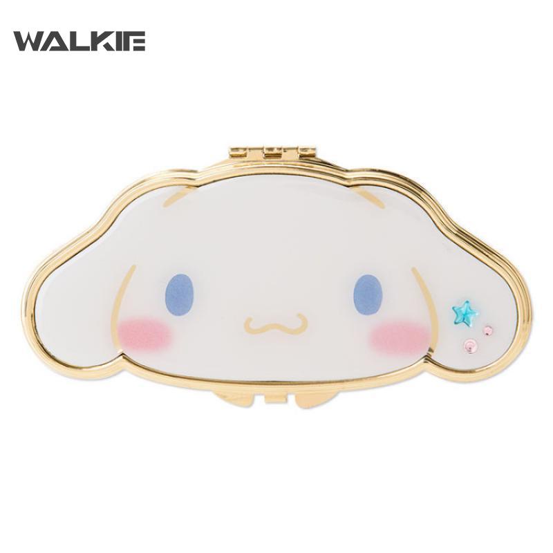 Gương Trang Điểm Vỏ Inox Gấp Gọn Di Động Hình Cinnamoroll/Mèo Kitty Dễ Thương Cho Bé