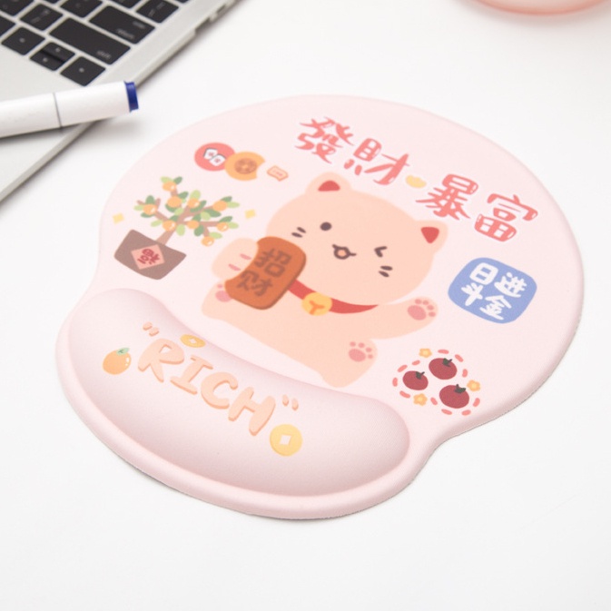 Miếng Lót Chuột Máy Tính / Laptop Họa Tiết Hoạt Hình Động Vật 3D Bằng Silicon Chống Trượt Tiện Dụng