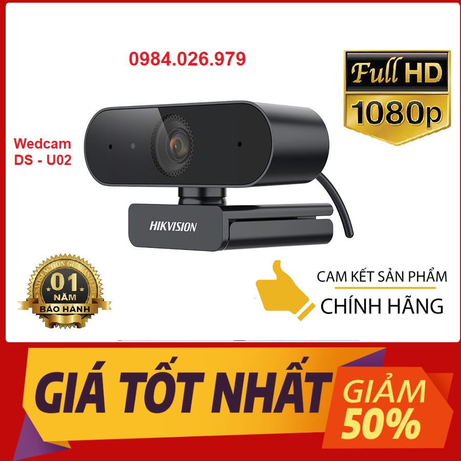 Webcam máy tính, Hikvision DS U02 full hd 1080 {Hàng chính hãng}