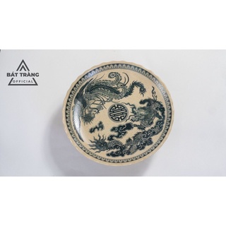 Mâm bồng men rạn đen Bát Tràng