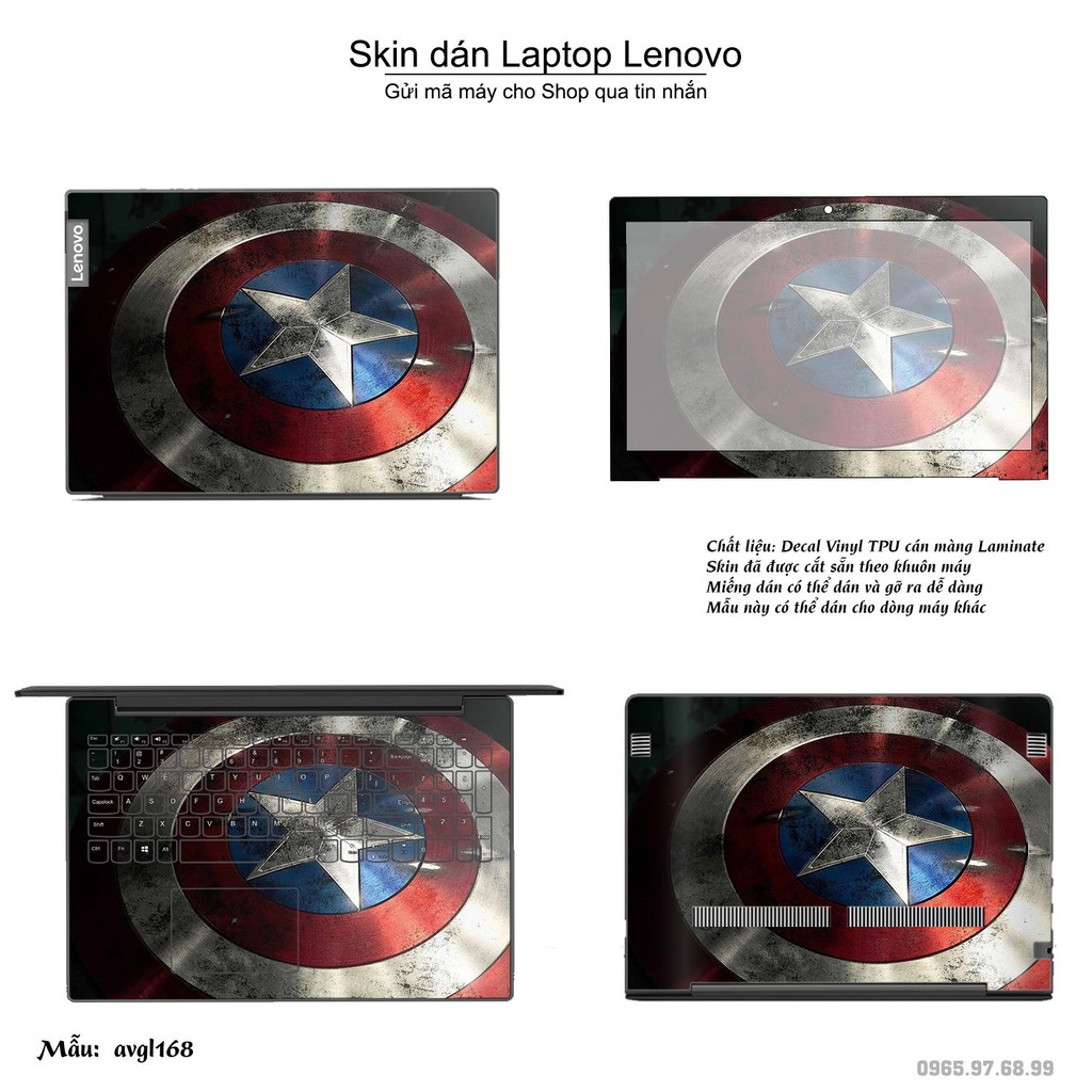 Skin dán Laptop Lenovo in hình Captain (inbox mã máy cho Shop)