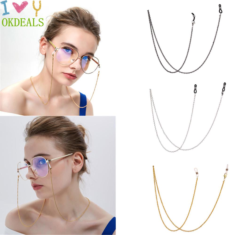 OKDEALS Fashion Glasses Chain Women Men Glasses Necklace Eyeglass Lanyard New Non-slip Reading Glasses Metal Vintage Eye Wear Accessories/Multicolor
