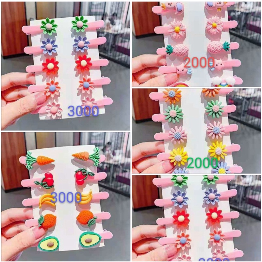 [Mẫu mới]Sét 10 kẹp tóc hoa quả dễ thương cho bé gái