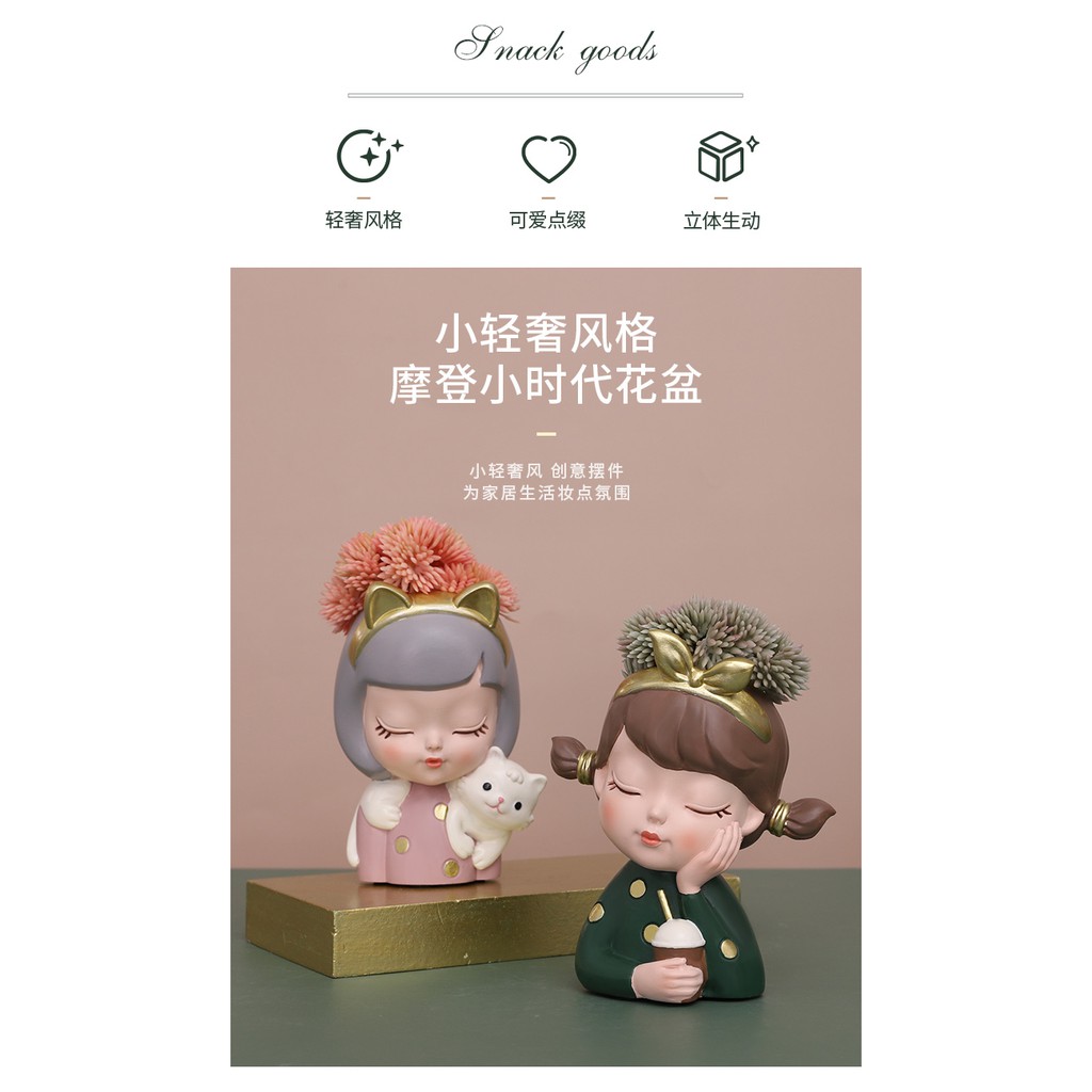 Chậu hoa cá tính sáng tạo dễ thương cô gái Bắc Âu