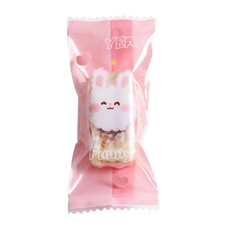 set 100 túi hàn miệng đựng kẹo hình gấu size 4 x 9 cm