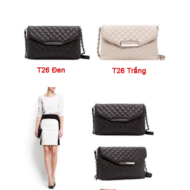Túi đeo vai thời trang mẫu T26 đen