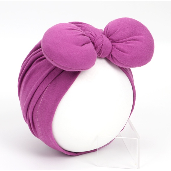 Turban mũ trùm, nơ phồng cho bé gái