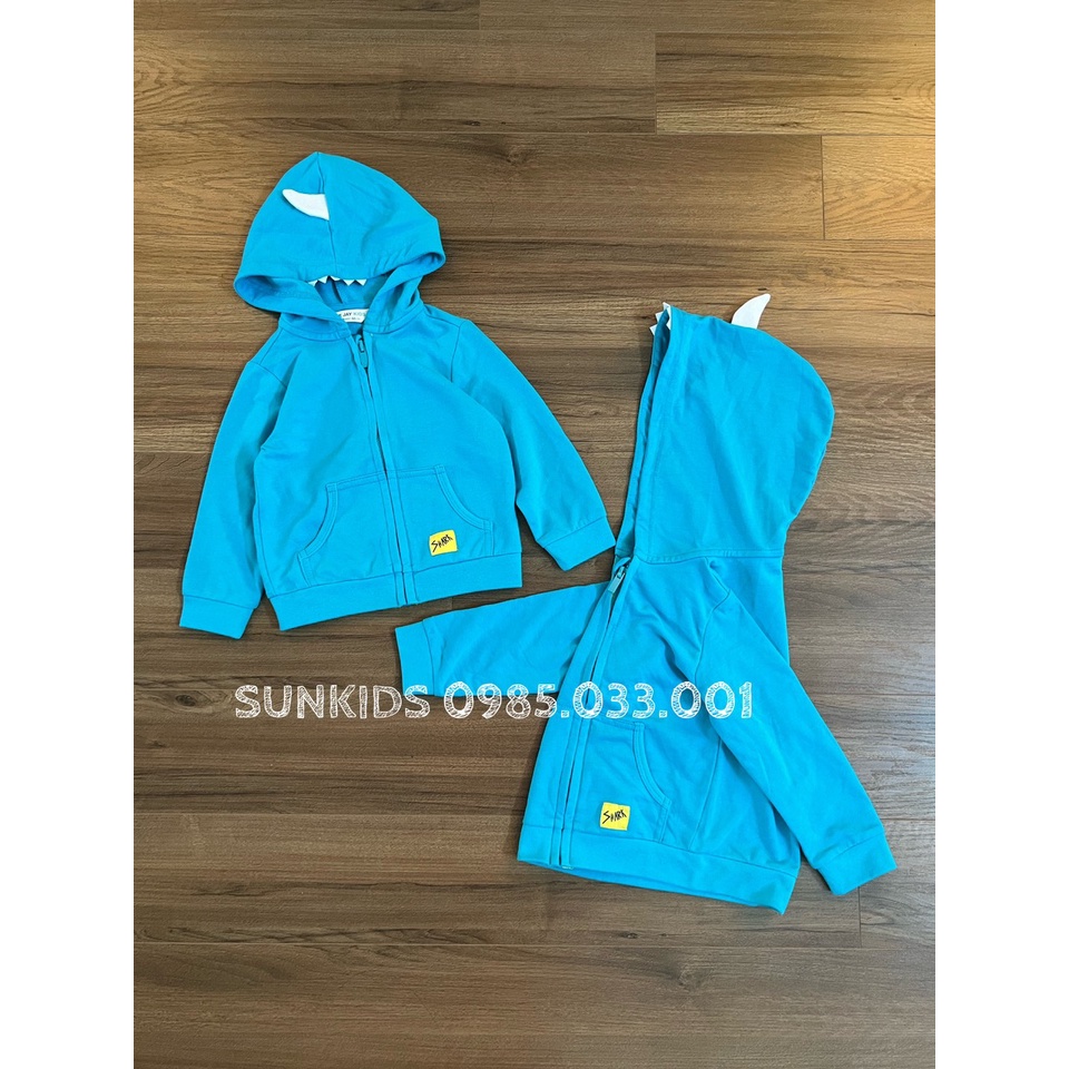 Áo nỉ thu đông bé trai Hoodie Xanh dương