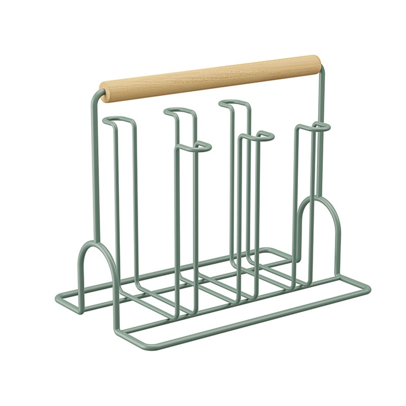 Giá Đỡ Cốc Bằng Sắt Có Tay Cầm Tiện Dụng Cho Nhà Bếp