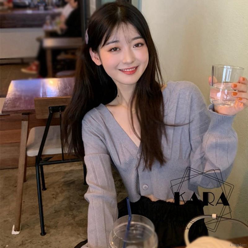 Áo Cardigan Dệt Kim Tay Dài Phối Nút Thiết Kế Hợp Thời Trang Cho Nữ