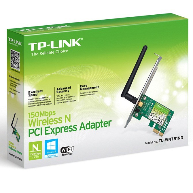 Bộ Thu WiFi TPLink TL-WN781ND PCI-Express 150Mbps chuẩn N | BigBuy360 - bigbuy360.vn