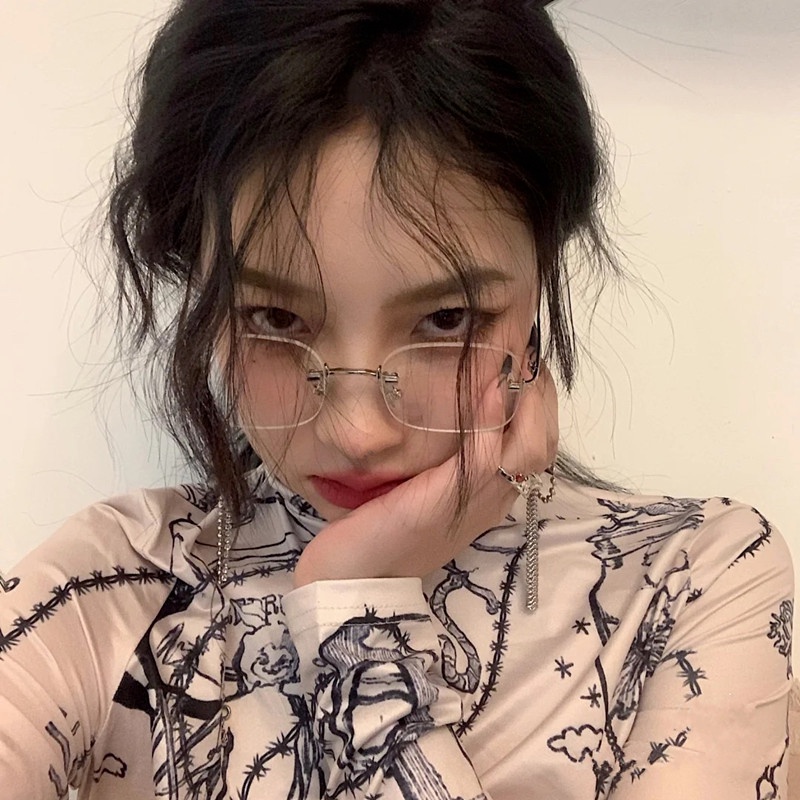 Kính mát không gọng chống ánh sáng xanh phong cách Hàn Quốc cổ điển thời trang cho nam và nữ